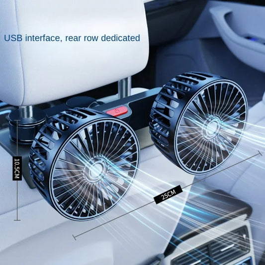 車用冷却ファン USB充電式・3段階風量調整・360度回転・夏の車内用 詳細イメージ