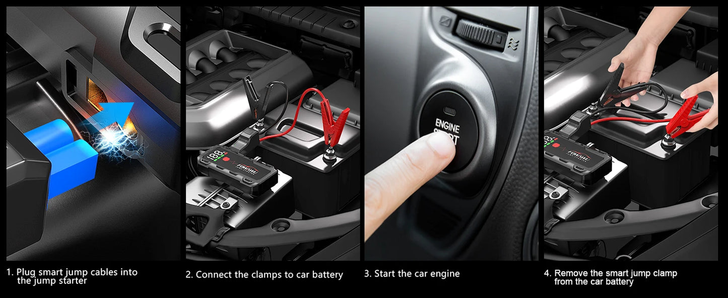 ジャンプスターター 26800mAh・7000Aピーク電流・UL認証・12V車両対応・バイクやSUVのエンジン始動用 追加イメージ14