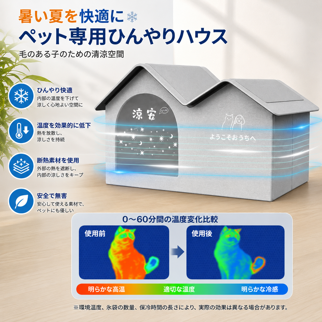 B-Force™【暑い日の特等席】ペット用クーリングハウス｜ひんやり快適な休憩空間・冷感素材採用