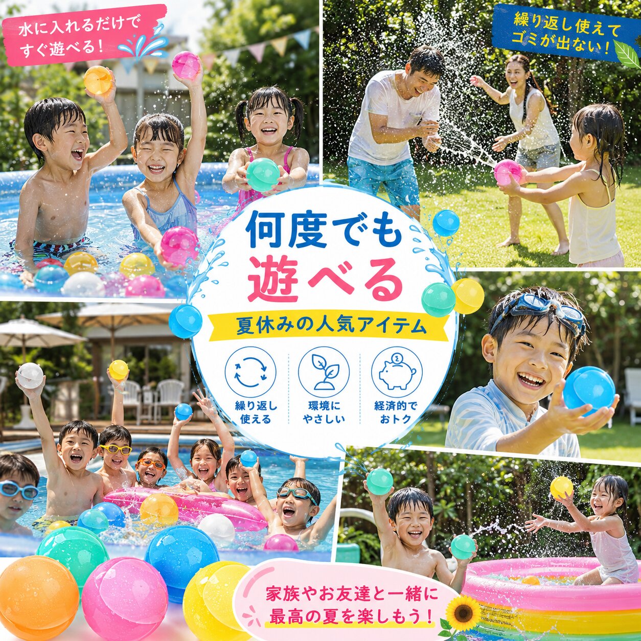 B-Force™ [当店売上No.1 / ベストセラー] 磁石式ウォーターボール｜繰り返し使える 1秒補充・ゴミが出ない次世代水遊びセット（水風船・痛くない・環境に優しい）