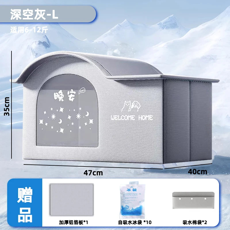 猫用クーリングハウス M42X40X31・XL72X40X48・L60X38X42・冷却機能・シングルレイヤー・夏用 追加イメージ10