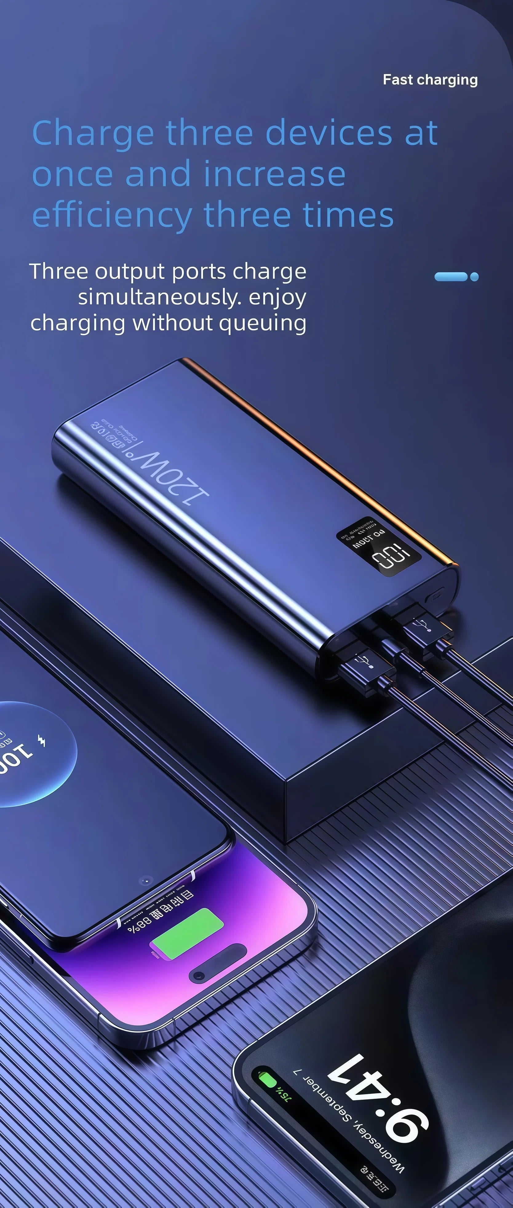 ポータブルバッテリー 57000mAh・USB・A・Type・C対応・120W超高速充電・旅行用 追加イメージ14
