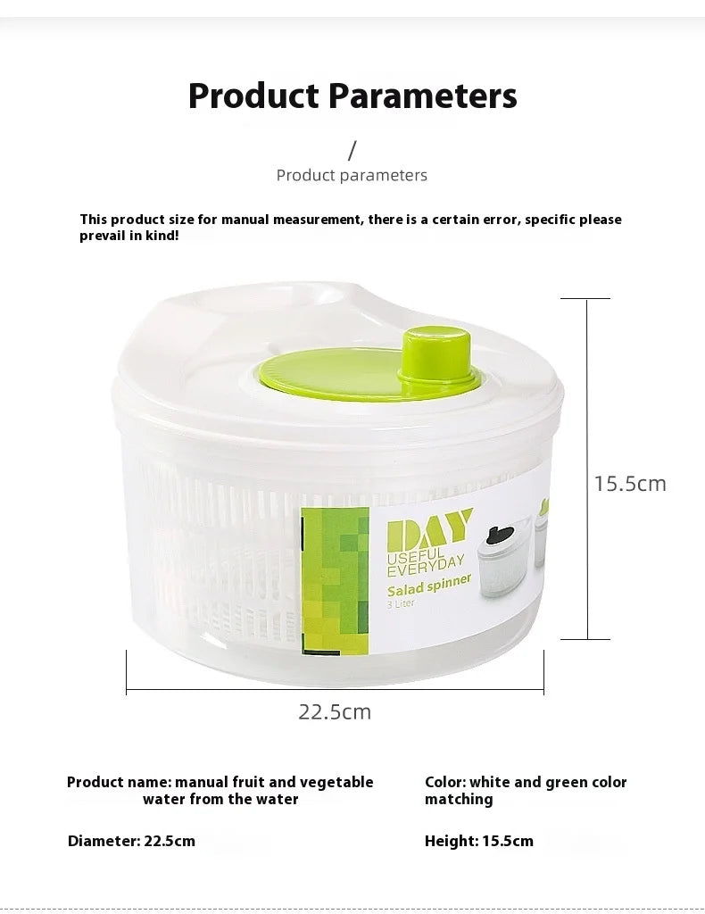 手動野菜脱水器 プラスチック製・手動クランク式・エコフレンドリー・キッチン用 追加イメージ18