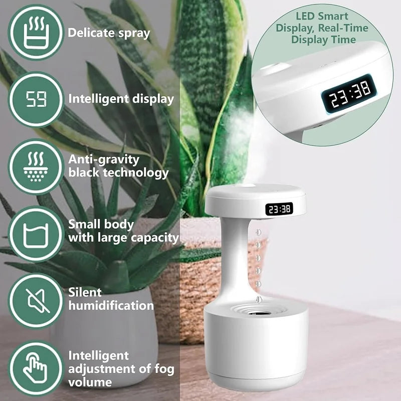 アンチグラビティ加湿器 超音波式・0.5・1L水タンク・USB電源・水不足時自動電源オフ機能・家庭・オフィス用対応 追加イメージ5