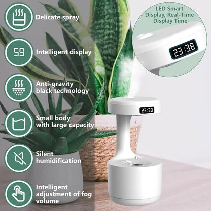 アンチグラビティ加湿器 超音波式・0.5・1L水タンク・USB電源・水不足時自動電源オフ機能・家庭・オフィス用対応 追加イメージ5