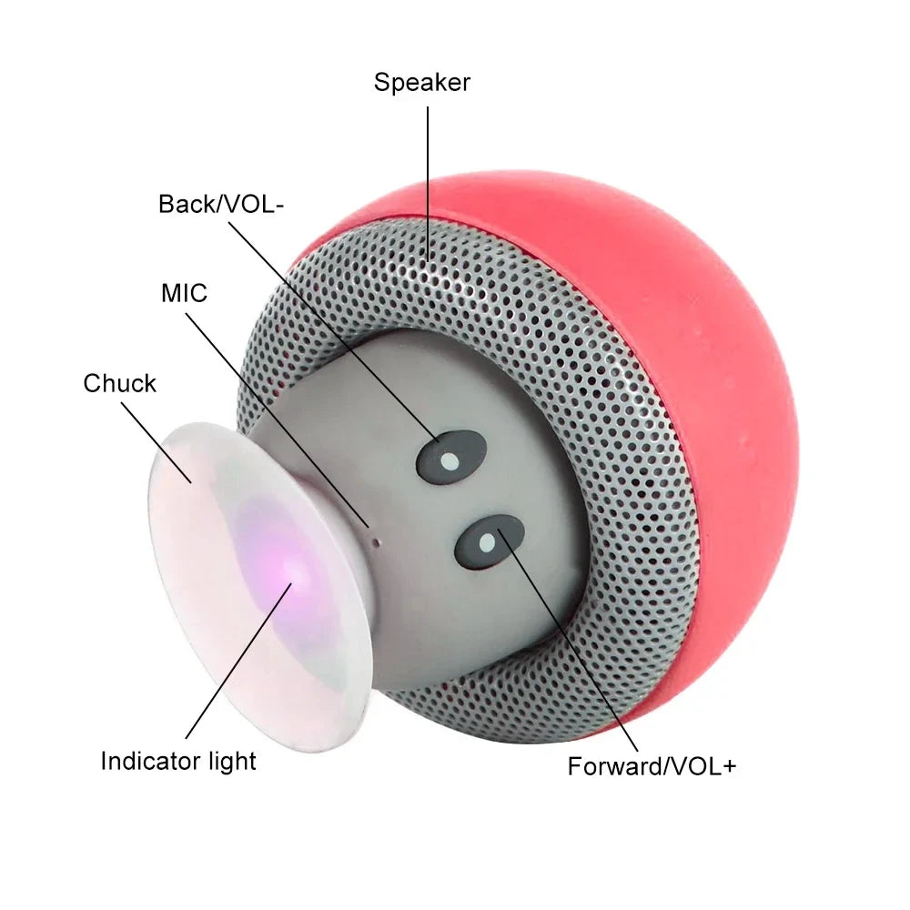 ミニマッシュルームBluetoothスピーカー 吸盤式・バッテリー駆動・2.0チャンネル・ポータブルデザイン・家庭用・アウトドア用対応 追加イメージ10