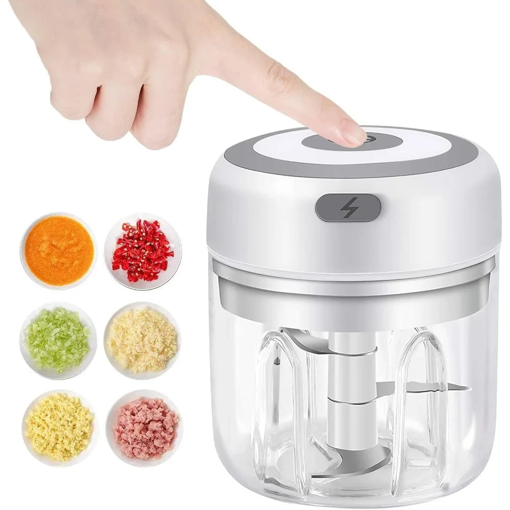 ミニ電動ガーリックチョッパー 250ml・USB充電式・ステンレス刃・プラスチック製・キッチン用 追加イメージ13