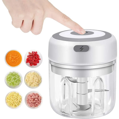 ミニ電動ガーリックチョッパー 250ml・USB充電式・ステンレス刃・プラスチック製・キッチン用 追加イメージ13