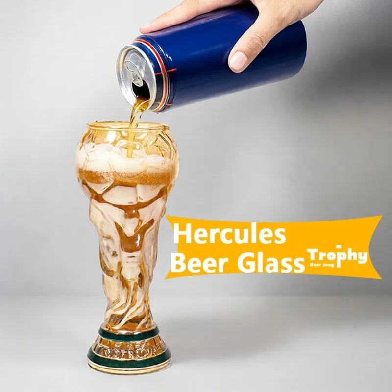 サッカー優勝トロフィー型ビールグラス 20×8cm・高耐熱性・約200g・バー・パブ・パーティー用 追加イメージ4