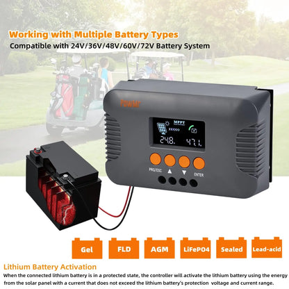 ソーラー充電コントローラー 最大電流10A・MPPT技術対応・24V・36V・48V・60V・72V用・オフグリッドシステム向け 追加イメージ5