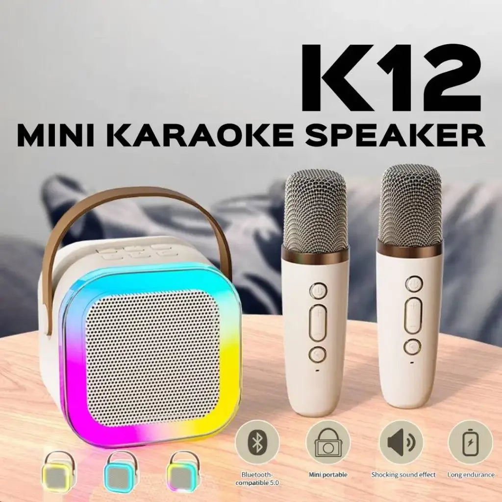 ポータブルカラオケスピーカー 25W・Bluetooth・ワイヤレスマイク付き・家庭用対応 正面イメージ