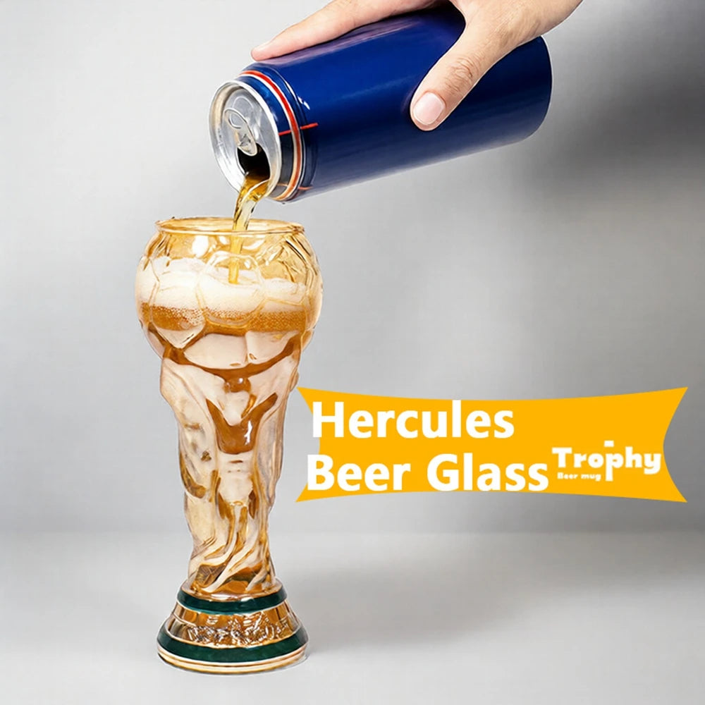 サッカー優勝トロフィー型ビールグラス 20×8cm・高耐熱性・約200g・バー・パブ・パーティー用 追加イメージ10