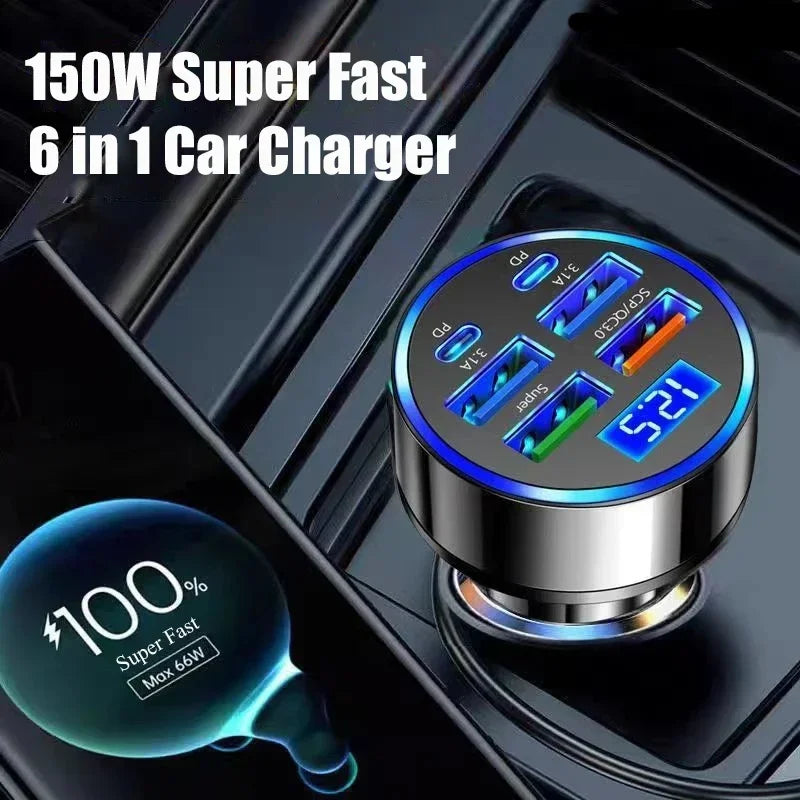 車載充電器 120W・GaN技術・4つのAポート・2つのCポート・同時充電対応 追加イメージ13