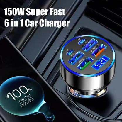車載充電器 120W・GaN技術・4つのAポート・2つのCポート・同時充電対応 追加イメージ13