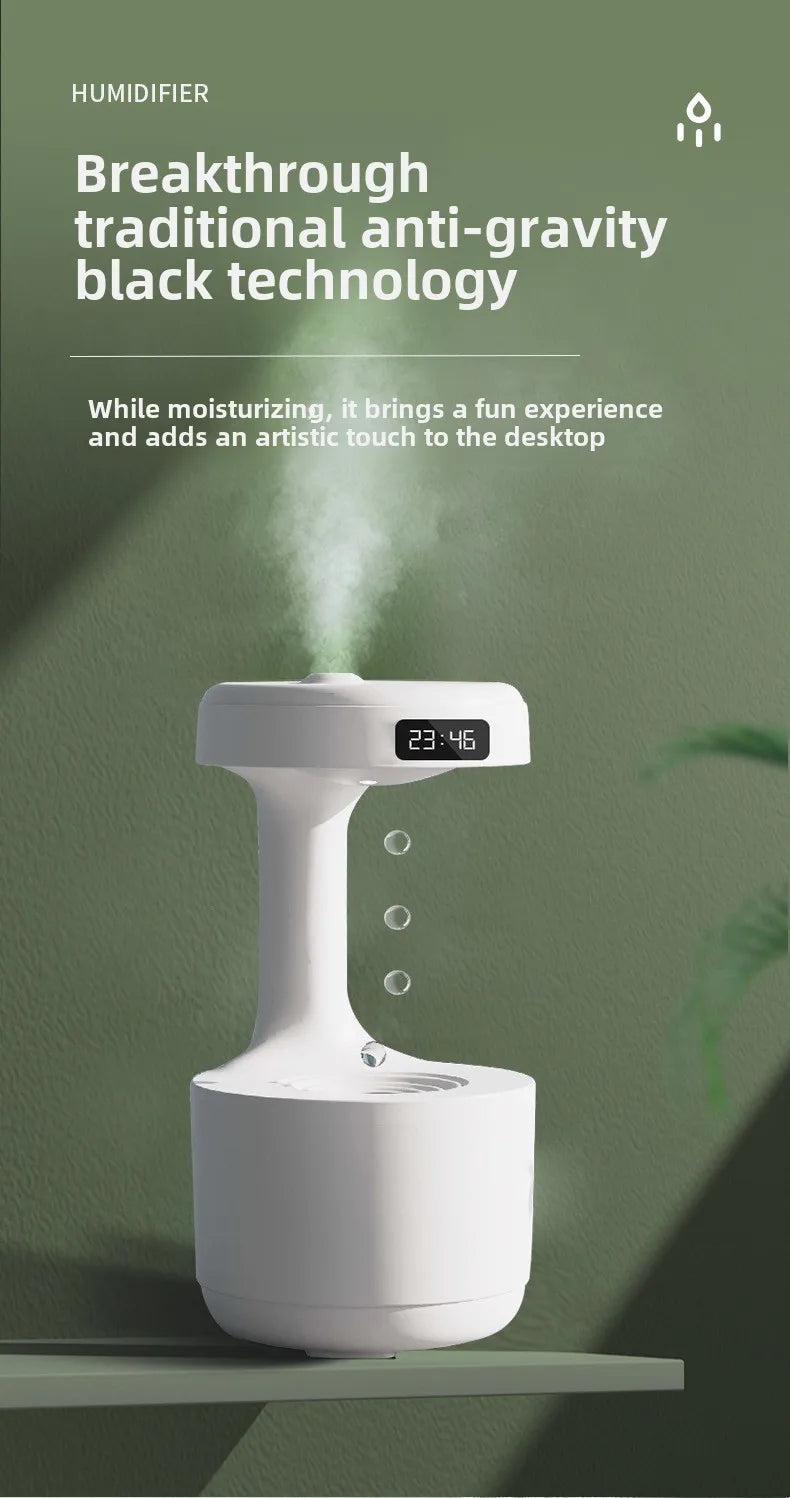 アンチグラビティ加湿器 超音波式・0.5・1L水タンク・USB電源・水不足時自動電源オフ機能・家庭・オフィス用対応 追加イメージ9
