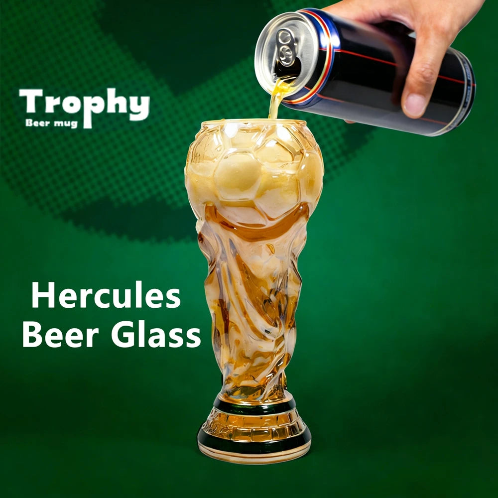 サッカー優勝トロフィー型ビールグラス 20×8cm・高耐熱性・約200g・バー・パブ・パーティー用 追加イメージ7