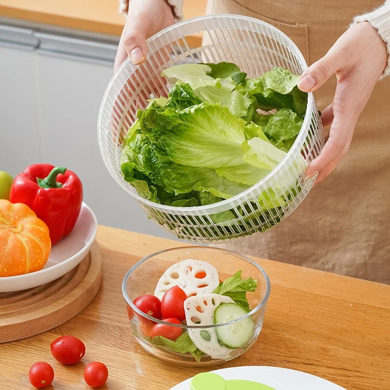 手動野菜脱水器 プラスチック製・手動クランク式・エコフレンドリー・キッチン用 詳細イメージ