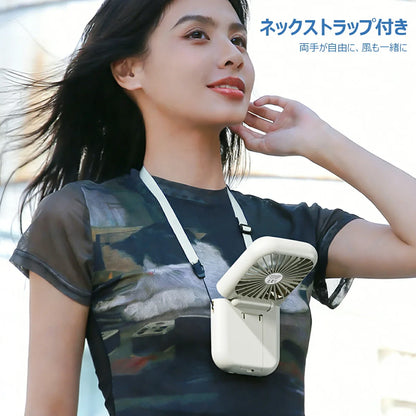 ハンディファン（ミラー付き） 15時間連続使用・LCDディスプレイ・5段階風量調整・6in1機能・折りたたみ式・屋外イベント用 追加イメージ8