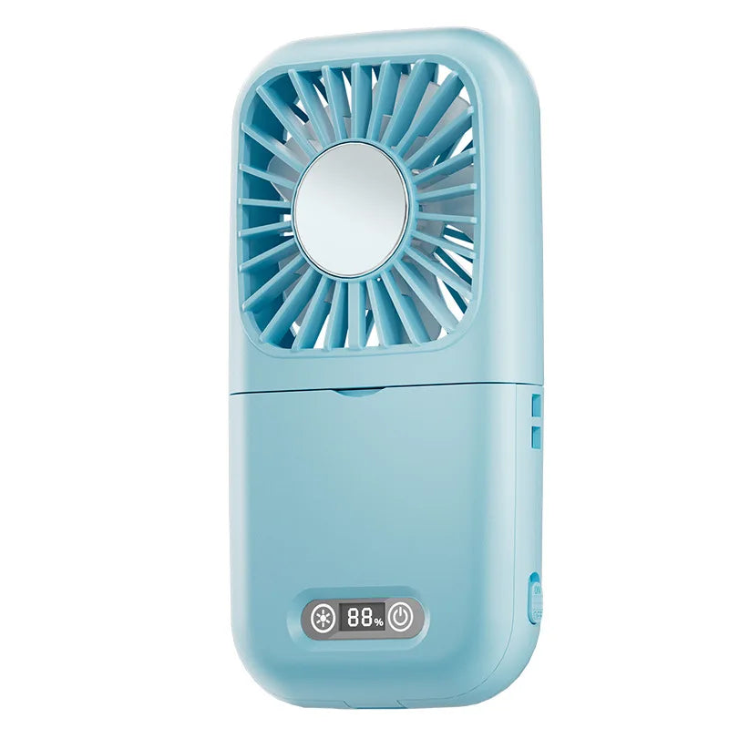 ハンディファン（ミラー付き） 15時間連続使用・LCDディスプレイ・5段階風量調整・6in1機能・折りたたみ式・屋外イベント用 追加イメージ21