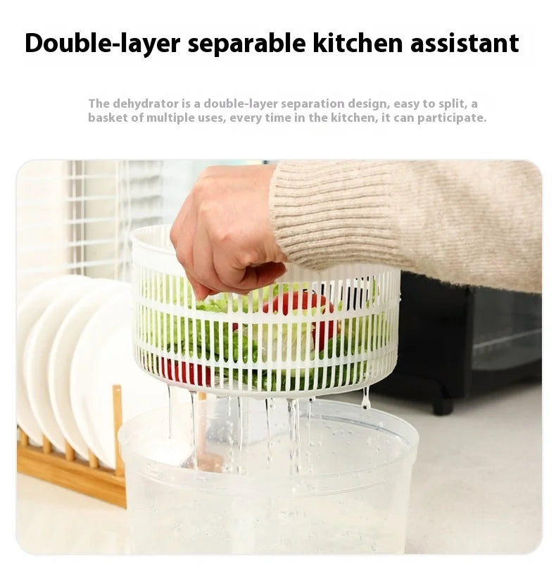 手動野菜脱水器 プラスチック製・手動クランク式・エコフレンドリー・キッチン用 追加イメージ14