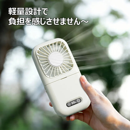 ハンディファン（ミラー付き） 15時間連続使用・LCDディスプレイ・5段階風量調整・6in1機能・折りたたみ式・屋外イベント用 追加イメージ9