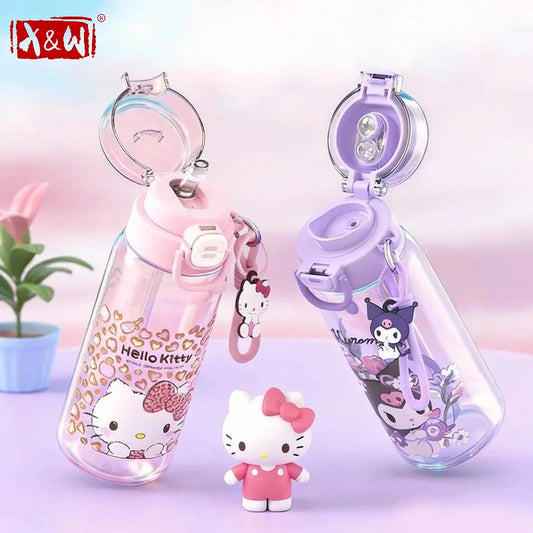 子供用水筒 750ml・ストロー付き・BPAフリー・PCT+PP+シリコン製・アウトドア・旅行用対応 正面イメージ
