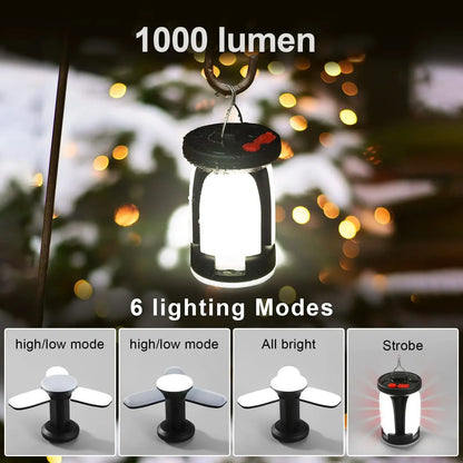 ソーラーキャンプランタン 4500mAh・1000LM・折りたたみ式・6種類のライトモード・USB・ソーラー充電対応 追加イメージ6