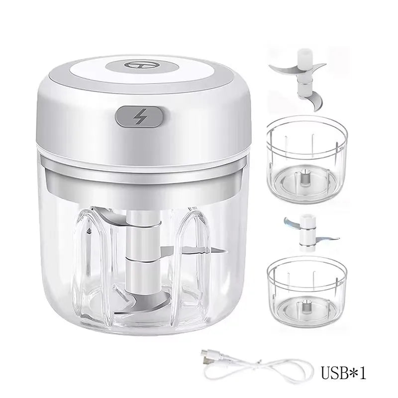 ミニ電動ガーリックチョッパー 250ml・USB充電式・ステンレス刃・プラスチック製・キッチン用 追加イメージ19