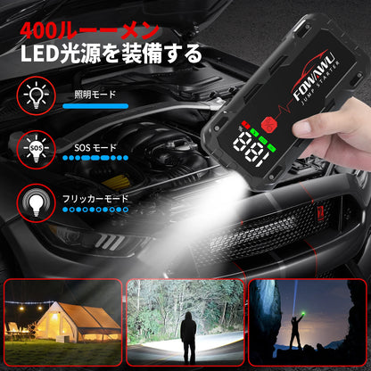 ジャンプスターター 26800mAh・7000Aピーク電流・UL認証・12V車両対応・バイクやSUVのエンジン始動用 追加イメージ4