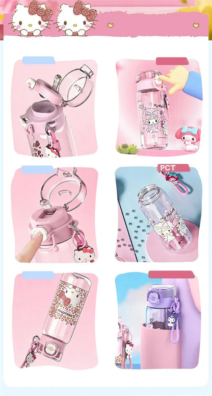 子供用水筒 750ml・ストロー付き・BPAフリー・PCT+PP+シリコン製・アウトドア・旅行用対応 追加イメージ8
