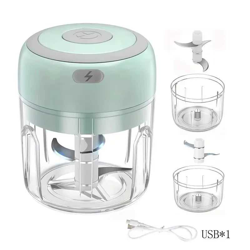 ミニ電動ガーリックチョッパー 250ml・USB充電式・ステンレス刃・プラスチック製・キッチン用 追加イメージ20