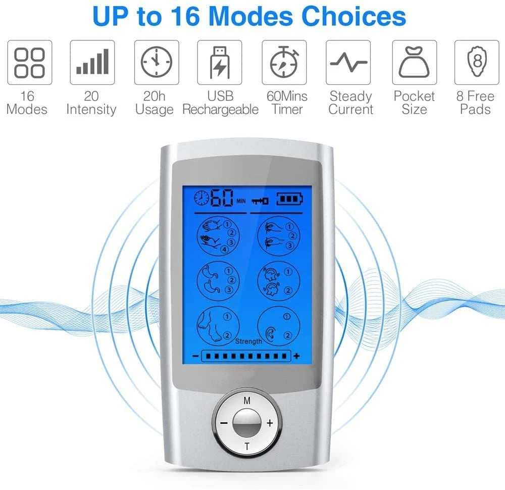 電気筋肉刺激器 220V・USB充電・16種類のマッサージモード・タイマー・強度調整機能付き・自宅でリラクゼーション用 追加イメージ4