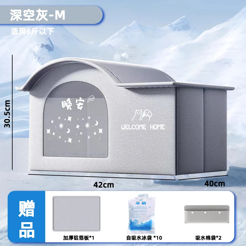 猫用クーリングハウス M42X40X31・XL72X40X48・L60X38X42・冷却機能・シングルレイヤー・夏用 追加イメージ7