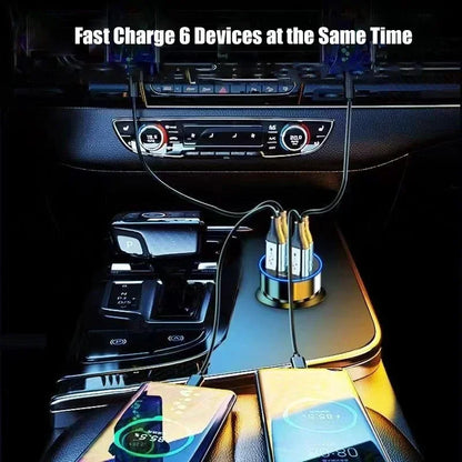 車載充電器 120W・GaN技術・4つのAポート・2つのCポート・同時充電対応 追加イメージ8