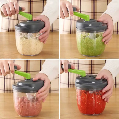 手動フードプロセッサー 520ml・900ml・420ステンレス鋼刃・BPAフリー・キッチン用 追加イメージ4