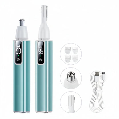 電動耳鼻毛トリマー 充電式・USB・C対応・眉毛トリミングブレード付き・旅行用・132g 正面イメージ