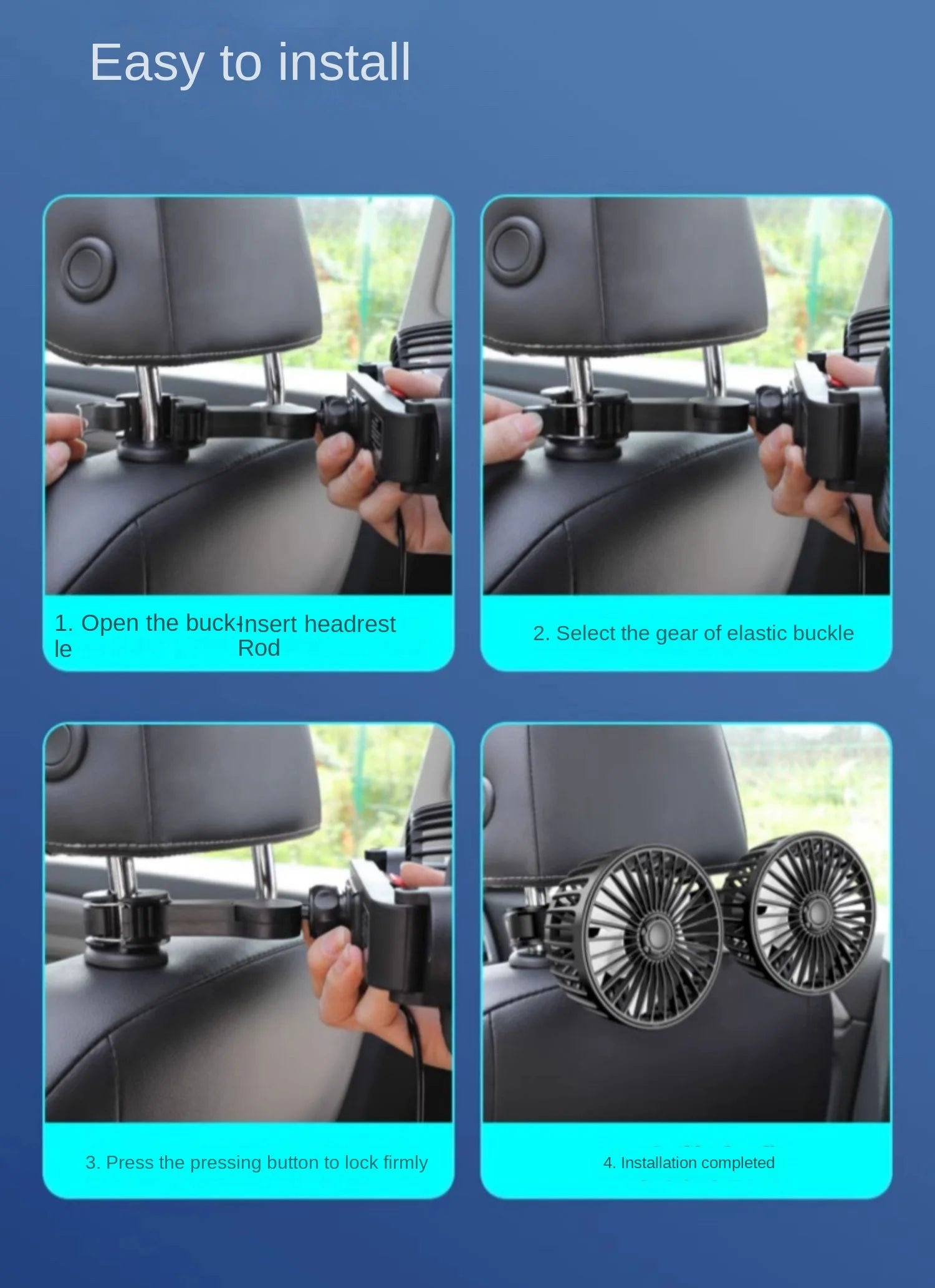 車用冷却ファン USB充電式・3段階風量調整・360度回転・夏の車内用 追加イメージ21