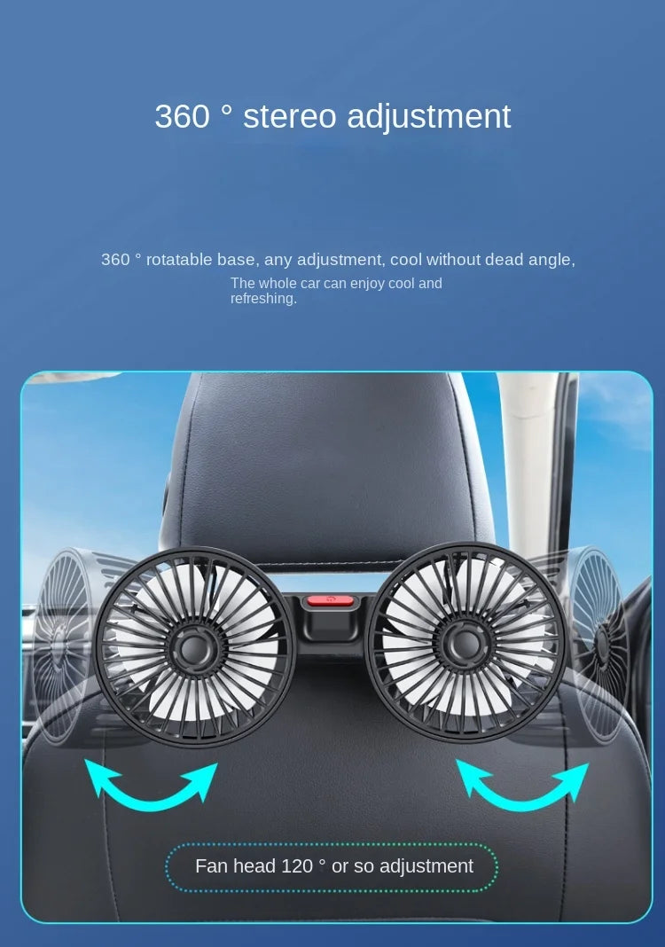 車用冷却ファン USB充電式・3段階風量調整・360度回転・夏の車内用 追加イメージ7