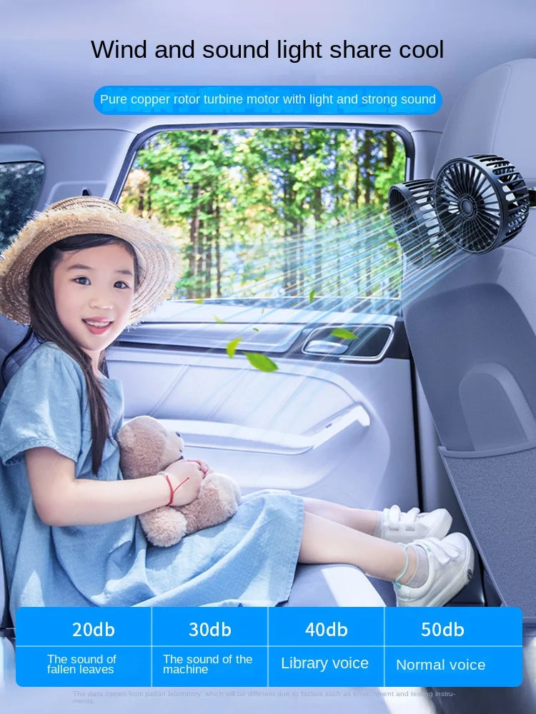 車用冷却ファン USB充電式・3段階風量調整・360度回転・夏の車内用 追加イメージ12