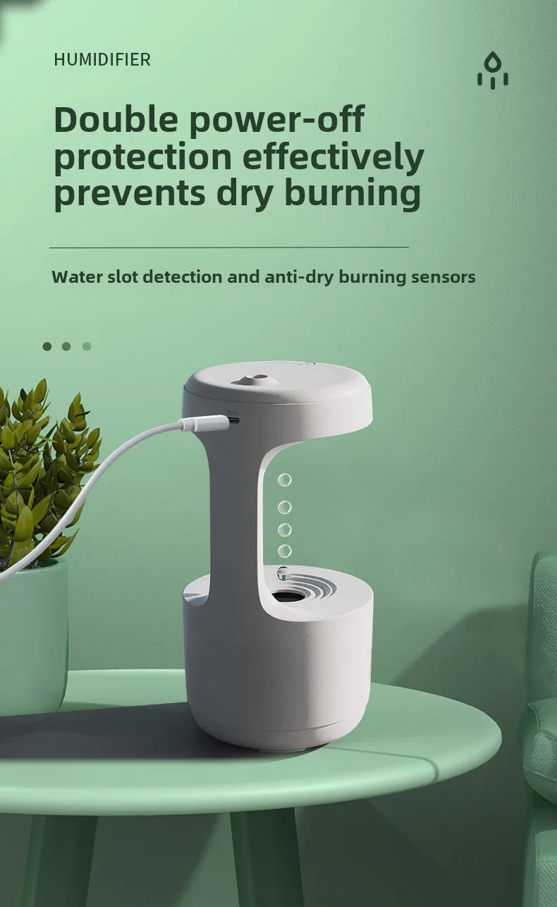 アンチグラビティ加湿器 超音波式・0.5・1L水タンク・USB電源・水不足時自動電源オフ機能・家庭・オフィス用対応 追加イメージ15
