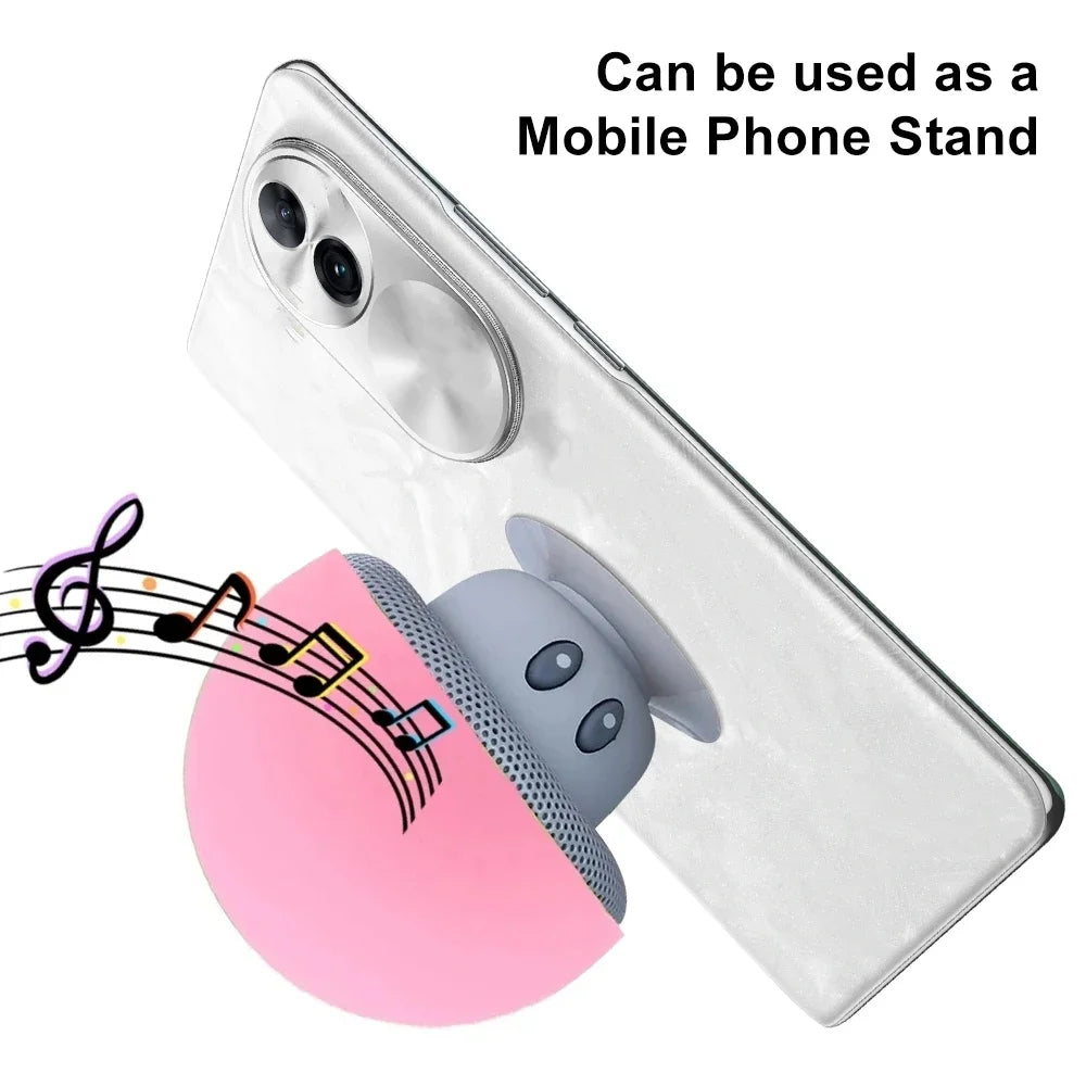 ミニマッシュルームBluetoothスピーカー 吸盤式・バッテリー駆動・2.0チャンネル・ポータブルデザイン・家庭用・アウトドア用対応 正面イメージ