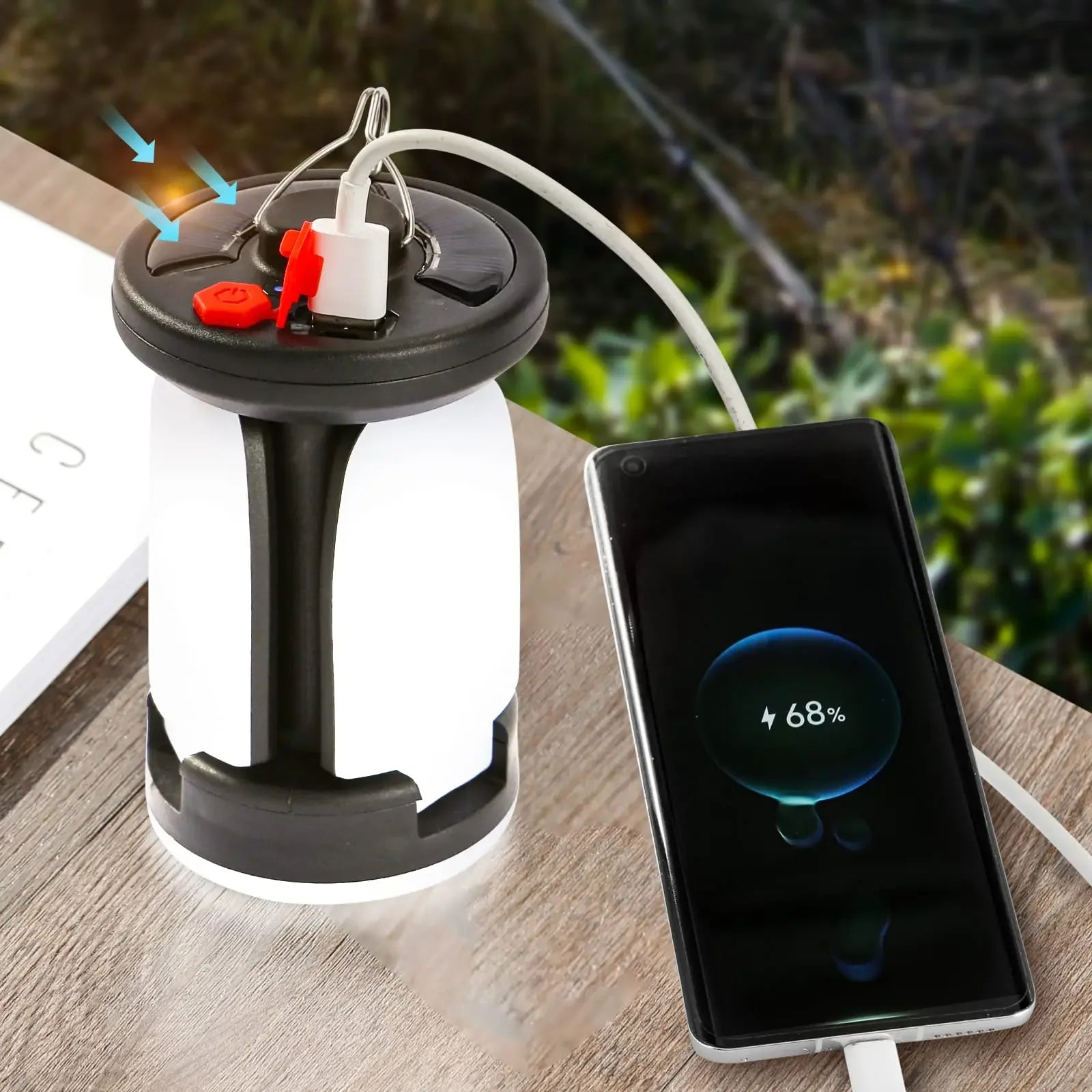 ソーラーキャンプランタン 4500mAh・1000LM・折りたたみ式・6種類のライトモード・USB・ソーラー充電対応 詳細イメージ