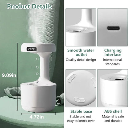 アンチグラビティ加湿器 超音波式・0.5・1L水タンク・USB電源・水不足時自動電源オフ機能・家庭・オフィス用対応 追加イメージ6